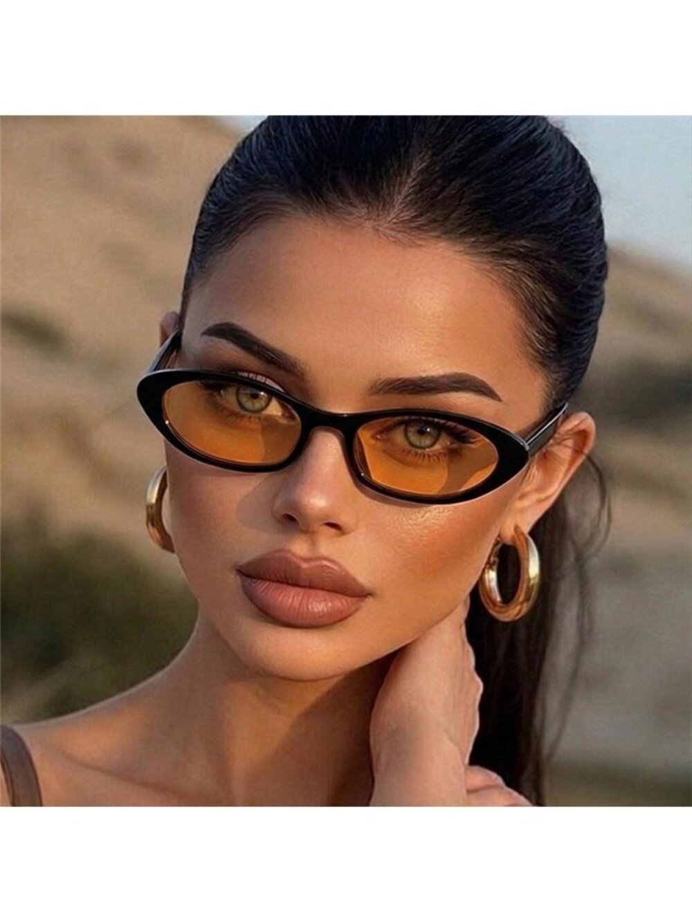 Vintage Oval Frame Sunglasses